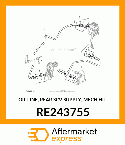 OIL LINE, REAR SCV SUPPLY, MECH HIT RE243755