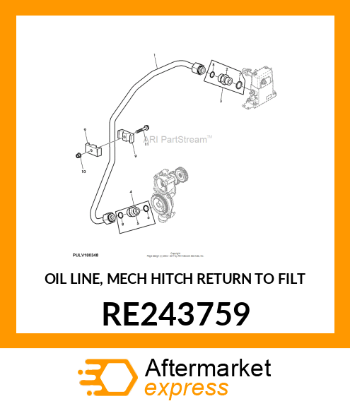 OIL LINE, MECH HITCH RETURN TO FILT RE243759