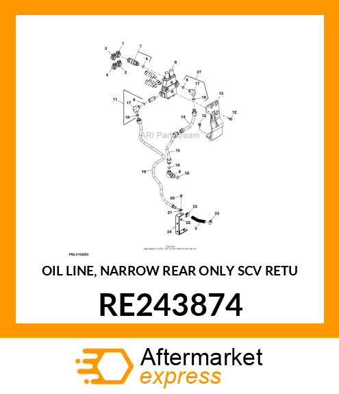 OIL LINE, NARROW REAR ONLY SCV RETU RE243874