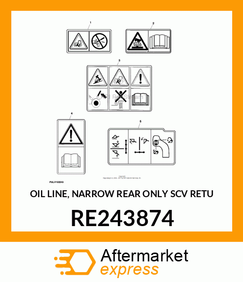 OIL LINE, NARROW REAR ONLY SCV RETU RE243874