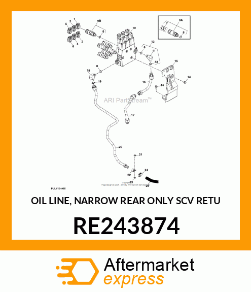 OIL LINE, NARROW REAR ONLY SCV RETU RE243874