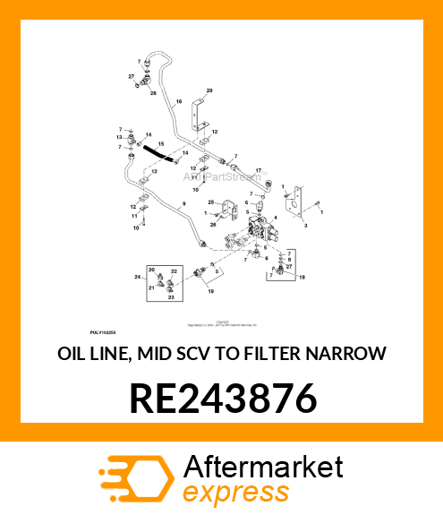 OIL LINE, MID SCV TO FILTER NARROW RE243876