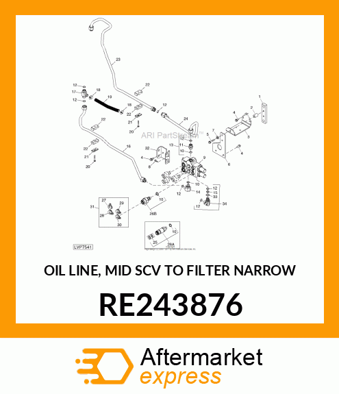 OIL LINE, MID SCV TO FILTER NARROW RE243876