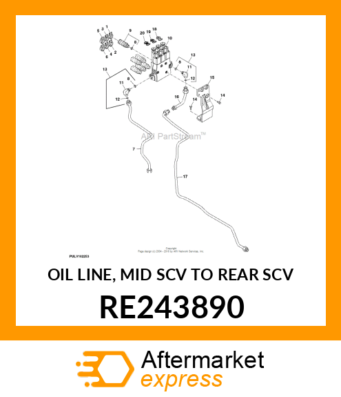 OIL LINE, MID SCV TO REAR SCV RE243890