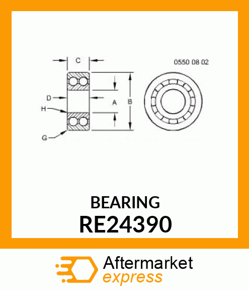 BALL BEARING, BEARING, BALL DOUBLE RE24390