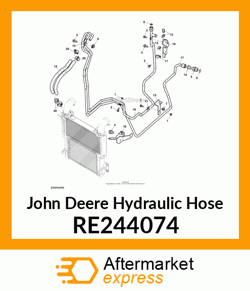 HYDRAULIC HOSE, OIL COOLER RE244074