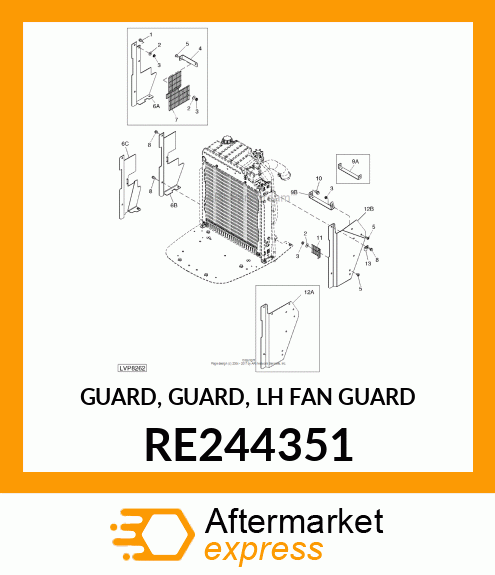 GUARD, GUARD, LH FAN GUARD RE244351