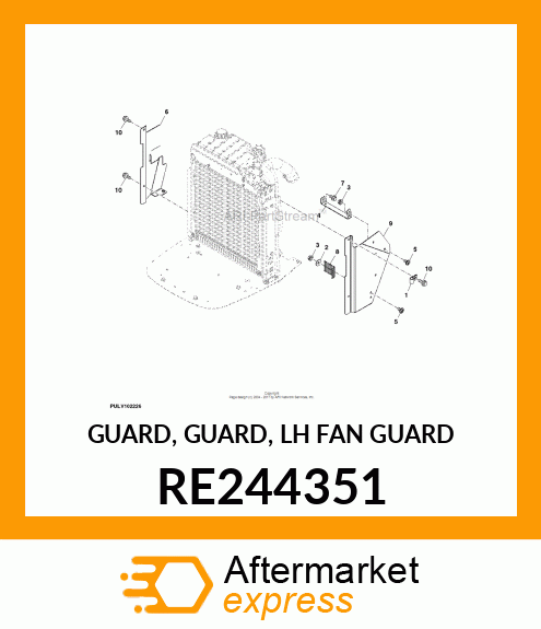 GUARD, GUARD, LH FAN GUARD RE244351