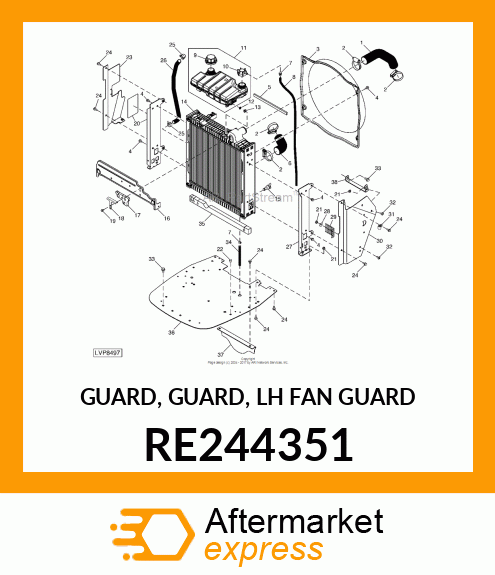 GUARD, GUARD, LH FAN GUARD RE244351