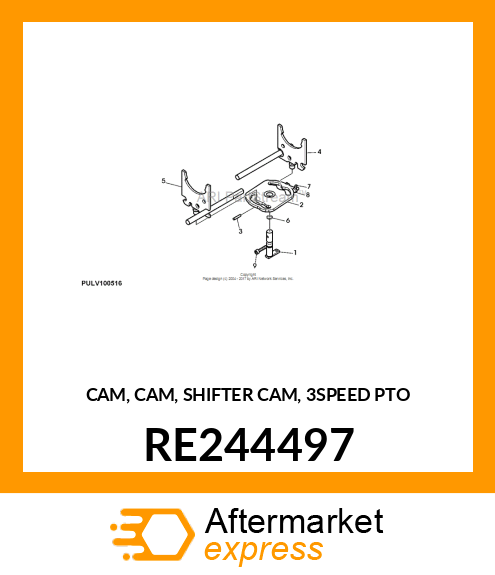 CAM, CAM, SHIFTER CAM, 3SPEED PTO RE244497