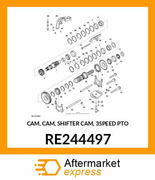 CAM, CAM, SHIFTER CAM, 3SPEED PTO RE244497