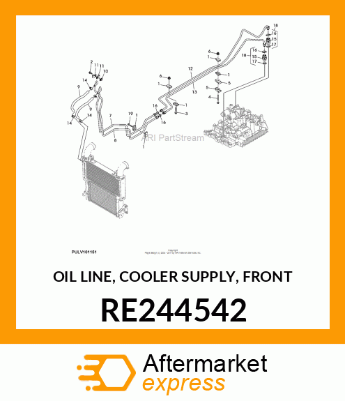 OIL LINE, COOLER SUPPLY, FRONT RE244542