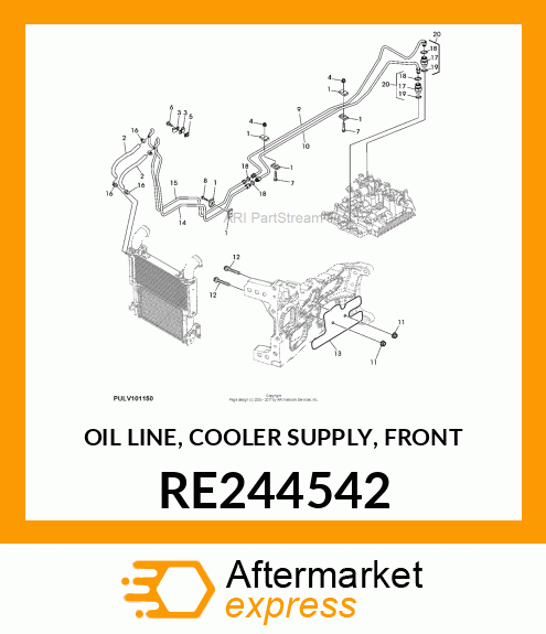 OIL LINE, COOLER SUPPLY, FRONT RE244542