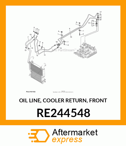 OIL LINE, COOLER RETURN, FRONT RE244548