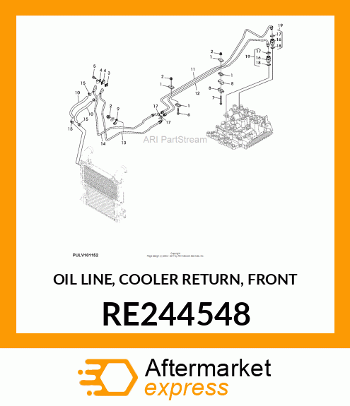 OIL LINE, COOLER RETURN, FRONT RE244548