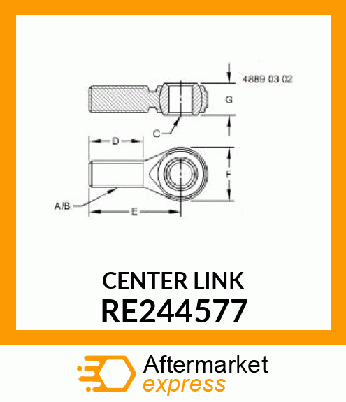 CENTER LINK, ASSEMBLY, WITH BALL RE244577