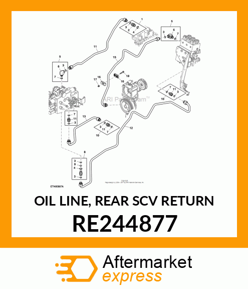 OIL LINE, REAR SCV RETURN RE244877