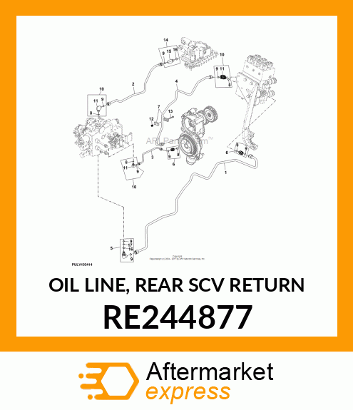 OIL LINE, REAR SCV RETURN RE244877