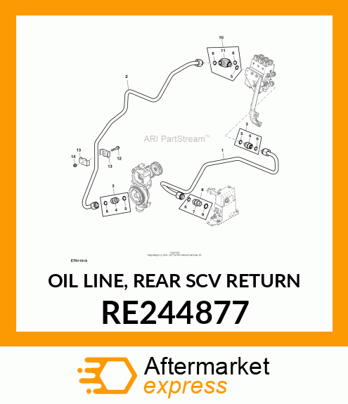 OIL LINE, REAR SCV RETURN RE244877