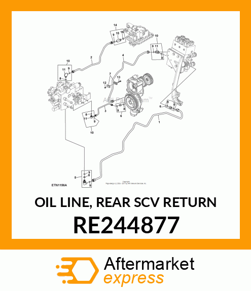 OIL LINE, REAR SCV RETURN RE244877