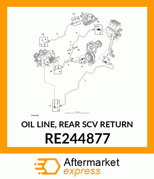 OIL LINE, REAR SCV RETURN RE244877