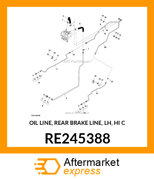 OIL LINE, REAR BRAKE LINE, LH, HI C RE245388