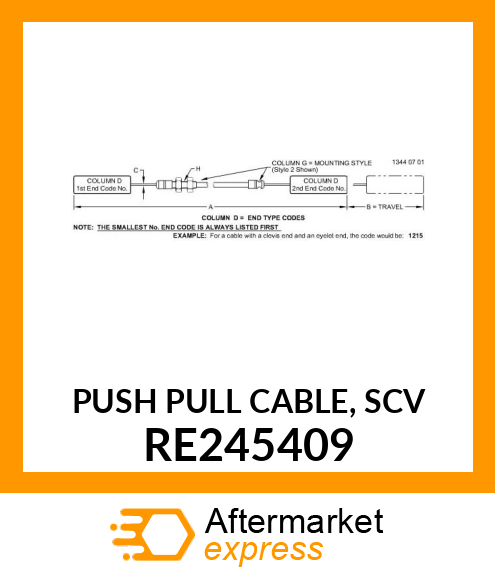 PUSH PULL CABLE, SCV RE245409