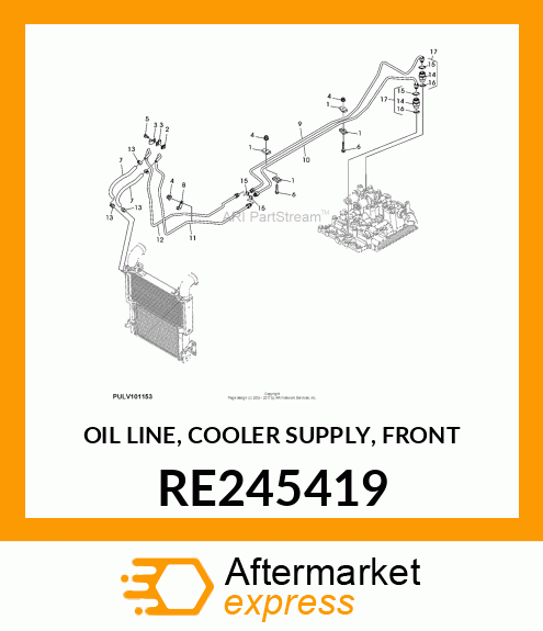 OIL LINE, COOLER SUPPLY, FRONT RE245419