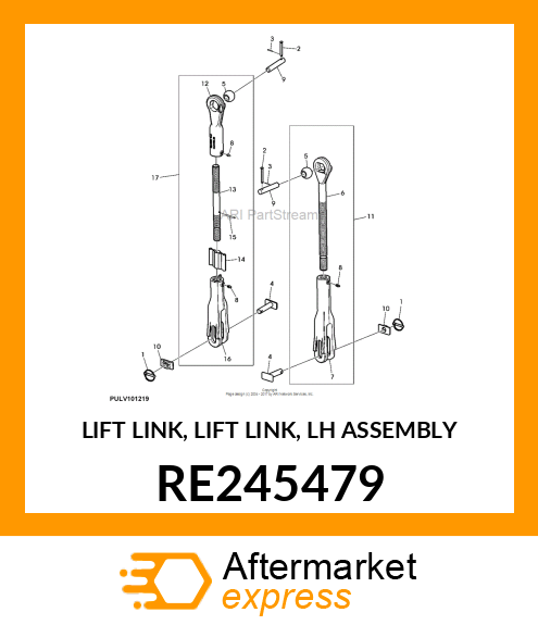 LIFT LINK, LIFT LINK, LH ASSEMBLY RE245479