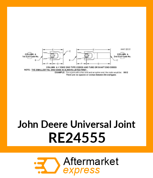 JOINT, UNIVERSAL, ASSEMBLY RE24555