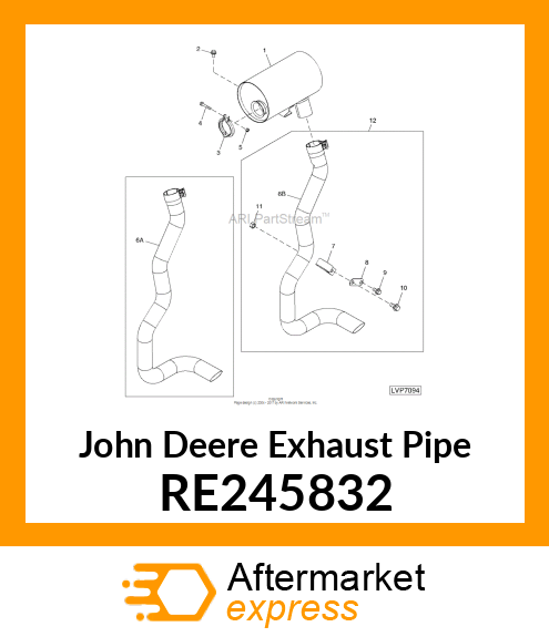 EXHAUST PIPE, EXHAUST PIPE, 4045 EN RE245832