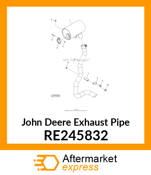 EXHAUST PIPE, EXHAUST PIPE, 4045 EN RE245832