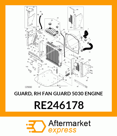 GUARD, RH FAN GUARD 5030 ENGINE RE246178