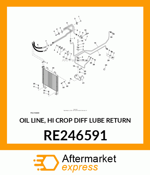 OIL LINE, HI CROP DIFF LUBE RETURN RE246591