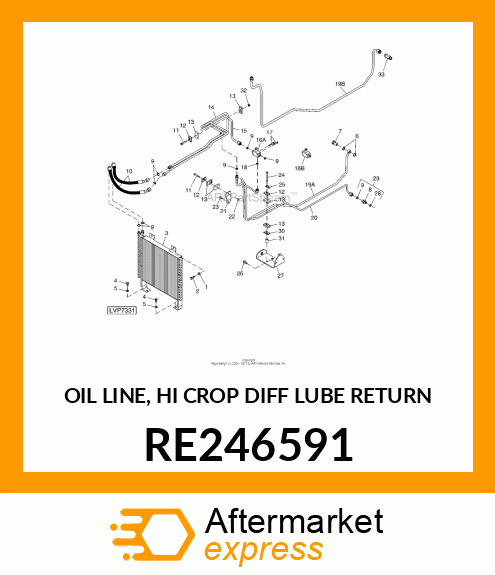 OIL LINE, HI CROP DIFF LUBE RETURN RE246591