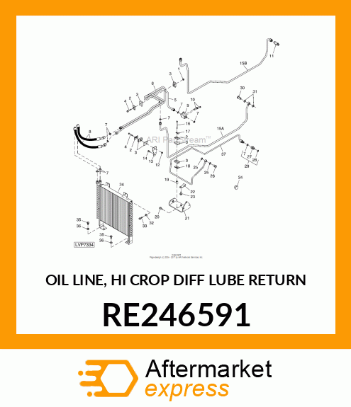 OIL LINE, HI CROP DIFF LUBE RETURN RE246591