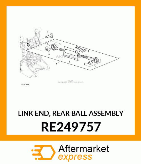 LINK END, REAR BALL ASSEMBLY RE249757