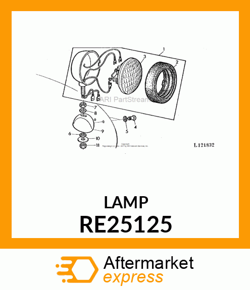 DUAL BEAM HEADLAMP, UNIT, SEALED WI RE25125