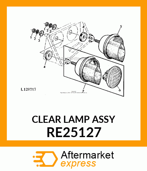 DUAL BEAM HEADLAMP, TRACTOR, LH RE25127