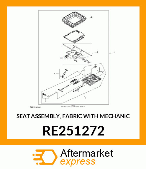SEAT ASSEMBLY, FABRIC WITH MECHANIC RE251272