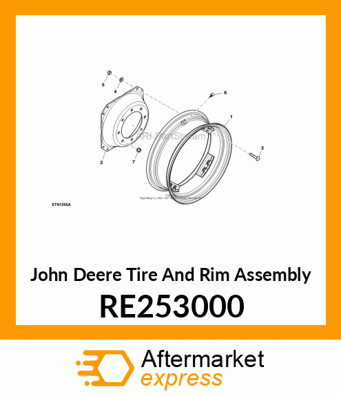TIRE AND RIM ASSEMBLY, RIM, DRIVE W RE253000