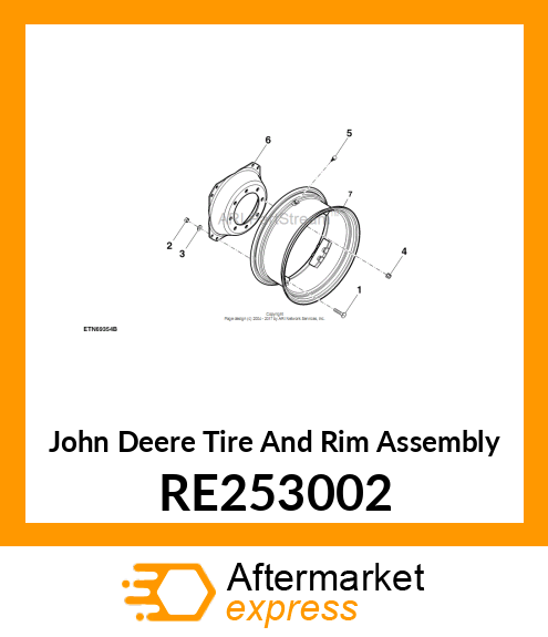 TIRE AND RIM ASSEMBLY, RIM, DRIVE W RE253002