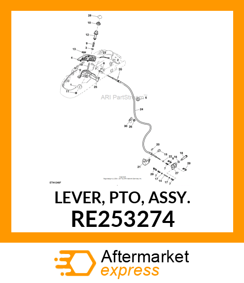 LEVER, PTO, ASSY. RE253274