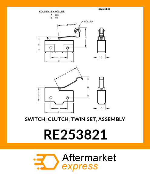 SWITCH, CLUTCH, TWIN SET, ASSEMBLY RE253821