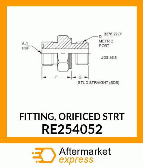 FITTING, ORIFICED STRT RE254052