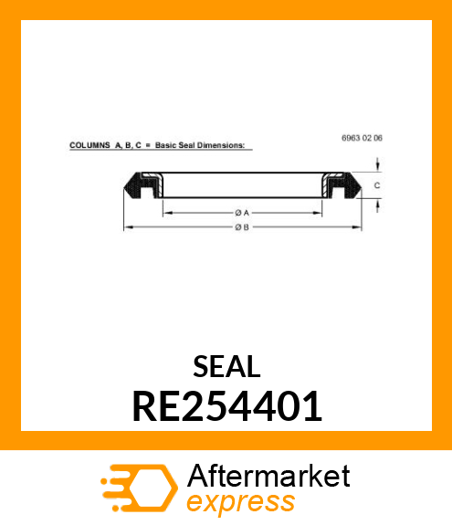 SEAL, MECHANICAL FACE SEAL RE254401