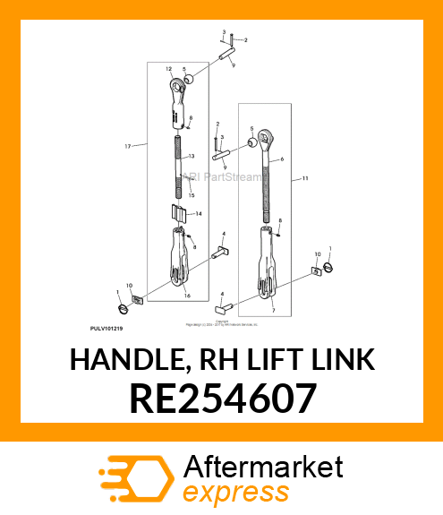 HANDLE, RH LIFT LINK RE254607