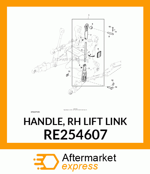 HANDLE, RH LIFT LINK RE254607