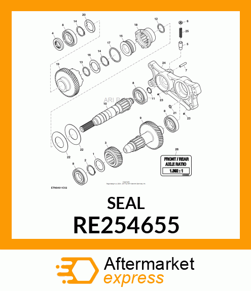 SEAL, MFWD OUTPUT SHAFT RE254655