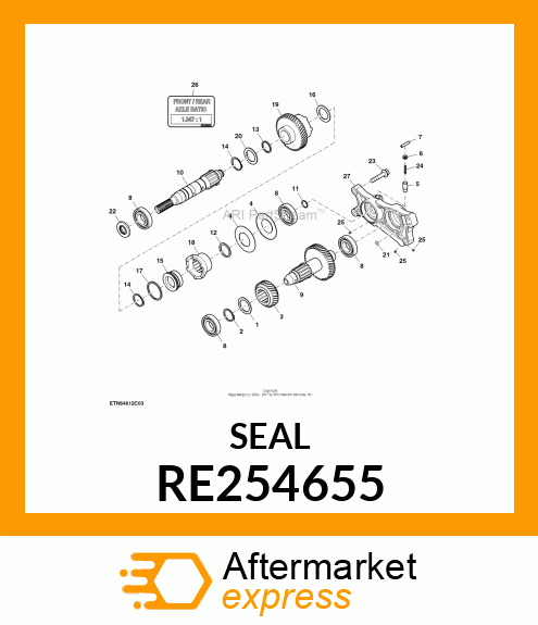 SEAL, MFWD OUTPUT SHAFT RE254655